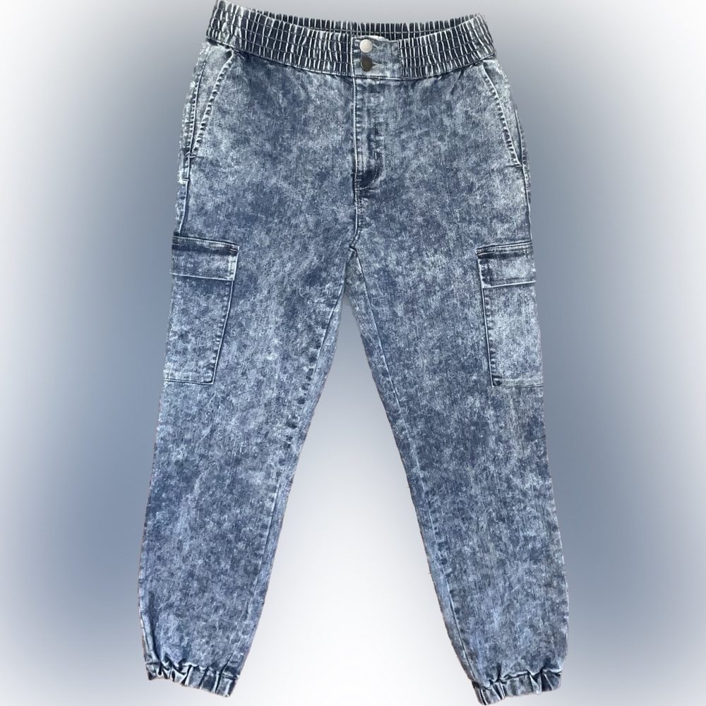 acid wash cargo joggers